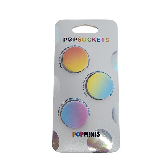 Popsocket PopMinis Rainbow Phone Grips‎ Trio - Picture 1 of 3